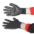 NMSAFETY EN388:2016 4131X pu coated nylon liner black gloves